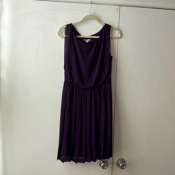 Purple Pleated Dress - Picture 1 of 5
